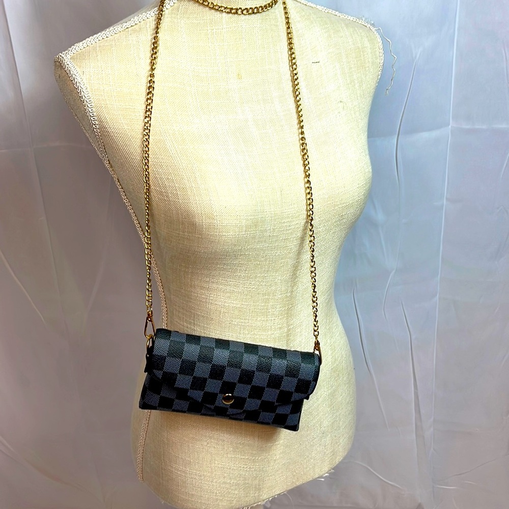 Navy Plaid Cross Body Purse Cute!